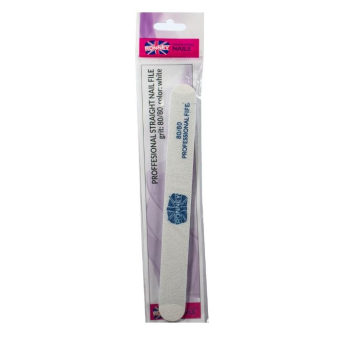 RONNEY - Pilnik do paznokci biały NAILFILE STRAIGHT (80/80) 1 szt. RN 293    !